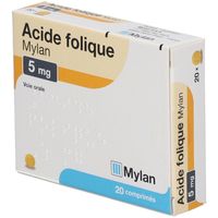MYLAN Acide folique 5mg x20 comprim&eacute;s