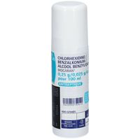 BIOGARAN Chlorhexidine / Benzalkonium / Alcool Benzylique 0.25 g / 0.025 g / 4 ml flacon 100ml