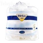 St&eacute;rilux Pads - Sachet de 200 rectangles coton 8x10 cm